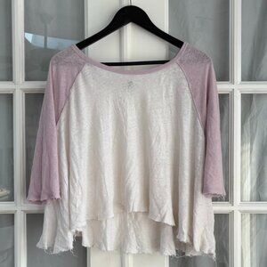 BDG Round Neck 3/4 Sleeve Crop Baseball T-Shirt